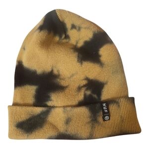 HUF Yellow and Black Tie-Dye Beanie